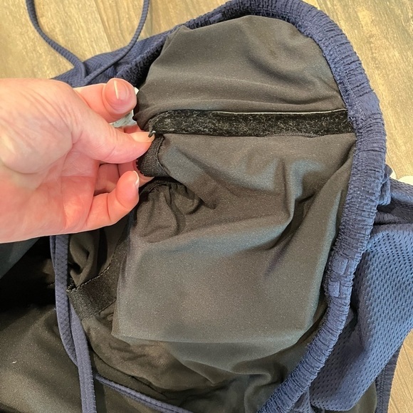 J. Crew Women Navy Blue Rickrack Ruffle Halter Tie Bandeau Swimsuit Sz 10 - Picture 6 of 8